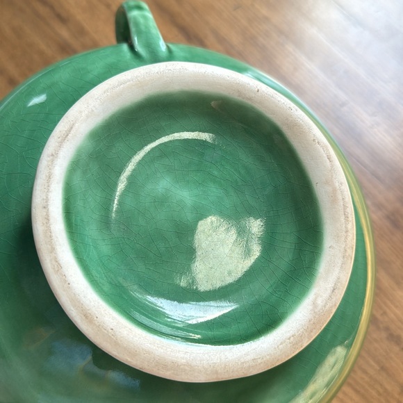 1930’s Petal Green MOUNT CLEMENS large dinner serving wear | rare - Picture 11 of 13